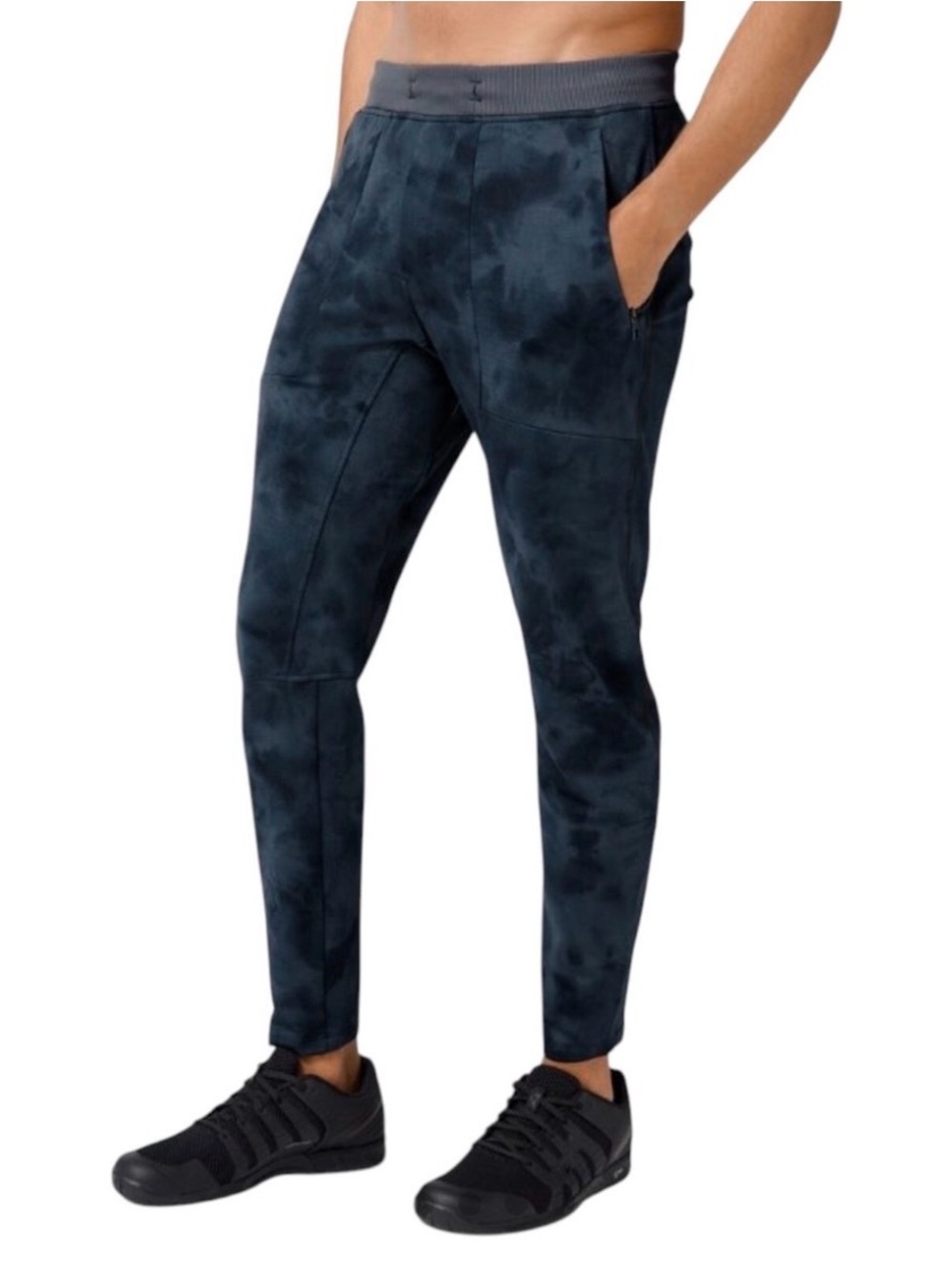 Lululemon Textured Tech Pant Diamond Dye Iron Blue True Navy Sz L